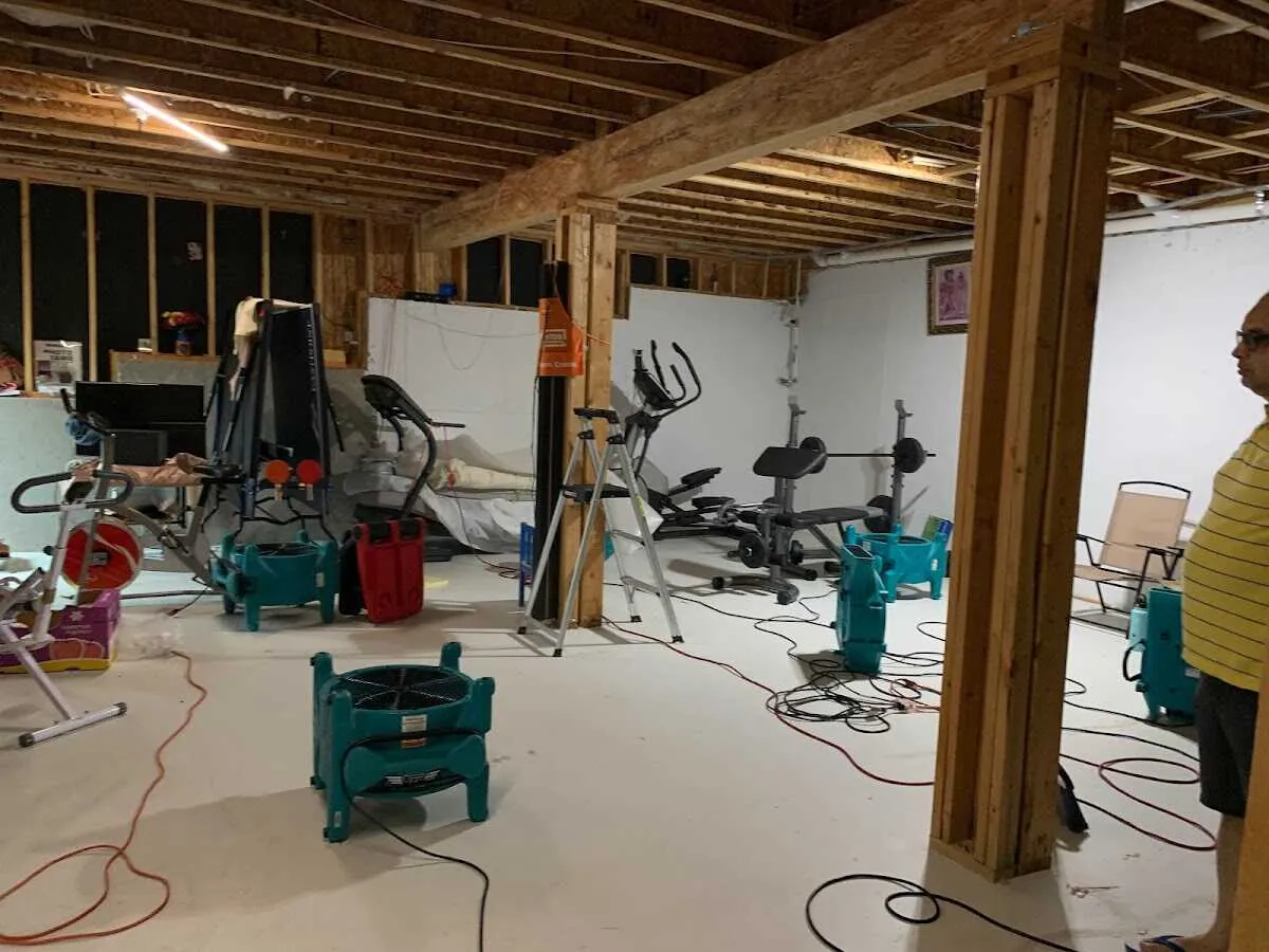 Basement drying equipment setup for Contents Cleaning & Restoration in Loveland